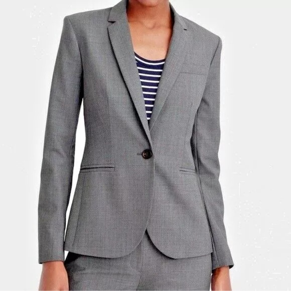 J. Crew Jackets & Blazers - J CREW Campbell blazer gray wool Tollegno 1900 made in Italy Bi-Stretch Size 2